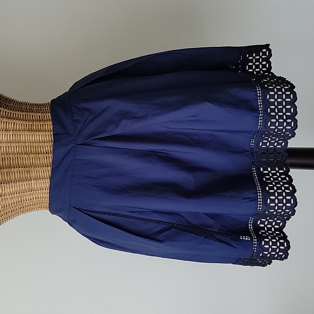 NWT Vineyard Vines Pleated Eyelet Full Skirt sz8 Navy BinB